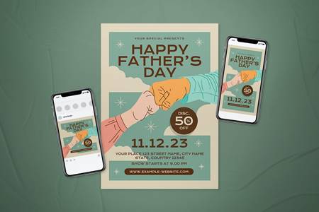 Freepsdvn.com 2105558 Template Happy Fathers Day Flyer Set Fxdmkfy Cover