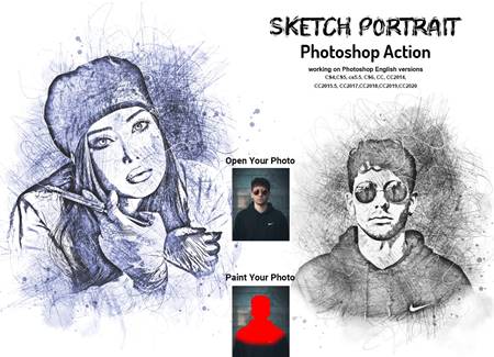 FreePsdVn.com 2107469 ACTION sketch portrait photoshop action v2 6249832 cover