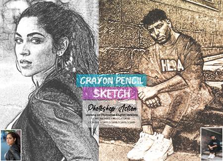 Freepsdvn.com 2107490 Action Crayon Pencil Sketch Ps Action 5660336 Cover