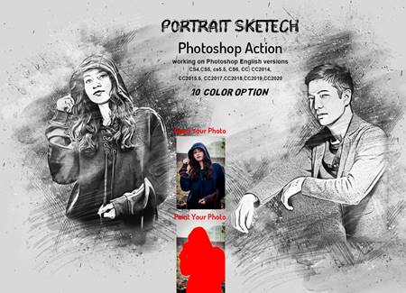 FreePsdVn.com 2108012 ACTION portrait sketch photoshop action 6176158 cover