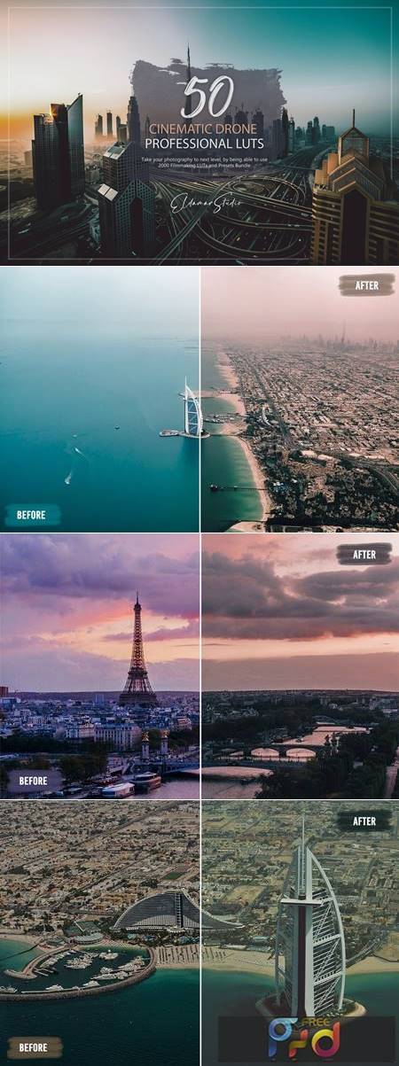 Cinematic Drone LUTs and Presets Pack