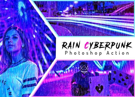 FreePsdVn.com 2108340 ACTION rain cyberpunk photoshop action 6343017 cover