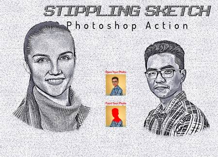 FreePsdVn.com 2109032 ACTION stippling sketch photoshop action 6405400 cover