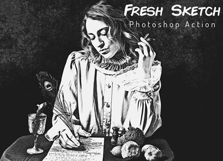 FreePsdVn.com 2109337 ACTION fresh sketch photoshop action 6468490 cover