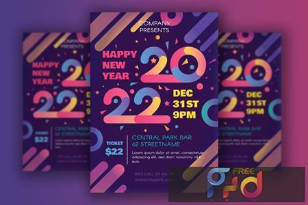 Modern Happy 2022 New Year Poster