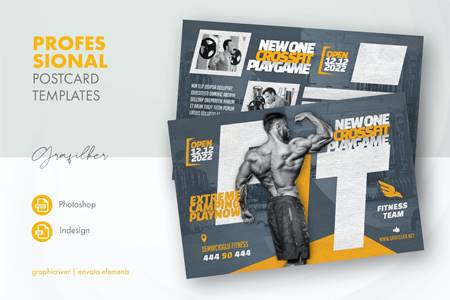 FreePsdVn.com 2110174 TEMPLATE fitness time postcard templates ngmhps8 cover