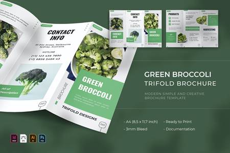Freepsdvn.com 2110243 Template Green Broccoli Trifold Brochure Jc3pxqf Cover