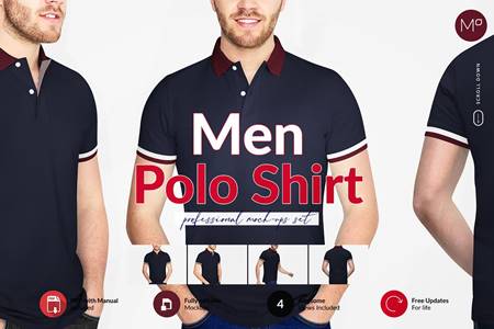 Men Polo Shirt 4x Mock-ups 5949461 - FreePSDvn