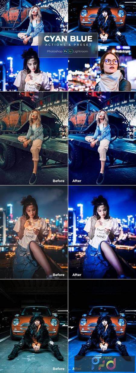 Photoshop Actions & Lightroom Presets - Cyan Blue HP2Y4JU 1