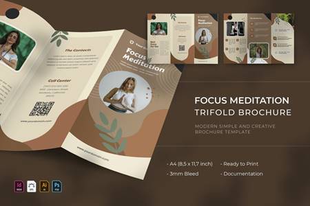 FreePsdVn.com 2111129 TEMPLATE focus meditation trifold brochure akc34mf cover