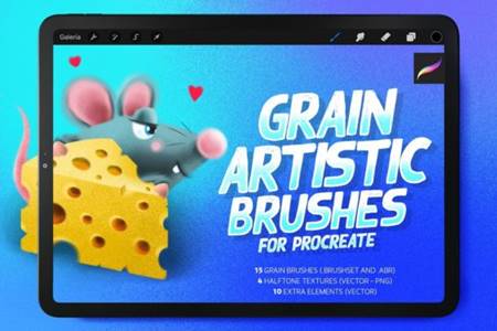 FreePsdVn.com 2111450 ACTION grain artistic brushes for procreate 19354771 cover