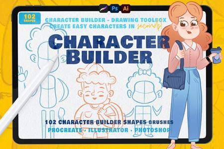 FreePsdVn.com 2111536 ACTION character builder drawing toolkit la7w3j6 cover