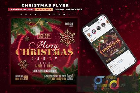 Merry Christmas Party Flyer FC7M8HD 1
