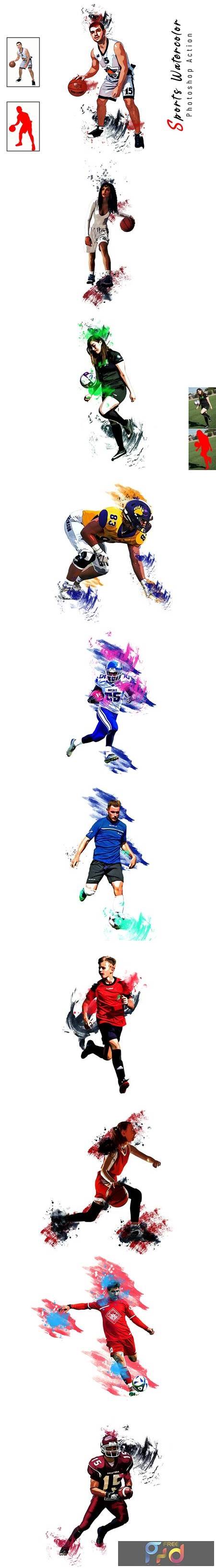 Sports Watercolor Photoshop Action 6725657 1