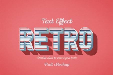 Freepsdvn.com 2201054 Mockup Retro 3d Text Effect With Blue And Red Stripes 334817019 Cover
