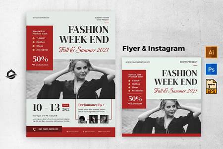 FreePsdVn.com 2201236 TEMPLATE elegant fashion week sale flyer instagram post hmcc4c8 cover