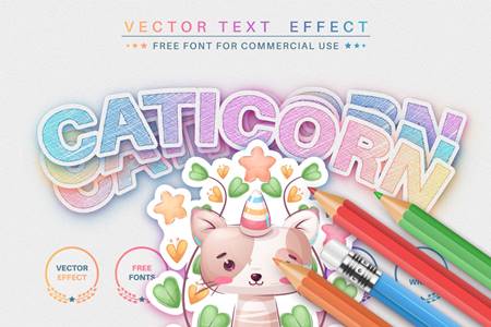 Freepsdvn.com 2201374 Vector Caticorn Color Editable Text Effect Font Style Jjpm8el Cover
