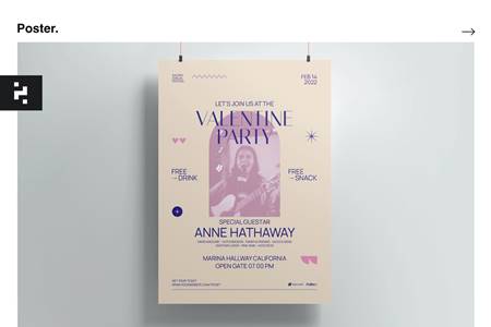FreePsdVn.com 2201382 TEMPLATE valentine party poster kit retro cltcm8h cover 1