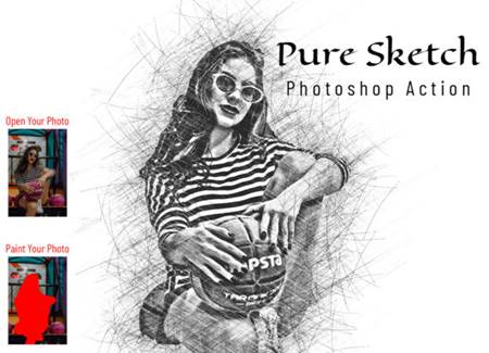 FreePsdVn.com 2202078 ACTION pure sketch photoshop action 24187050 cover