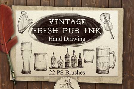 FreePsdVn.com 2202356 ACTION irish pub vintage ink ps brushes 562573 cover