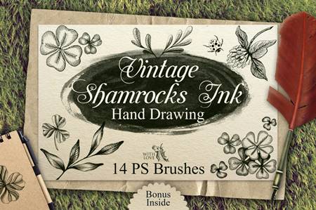 FreePsdVn.com 2202369 ACTION shamrocks ink vintage ps brushes 552393 cover