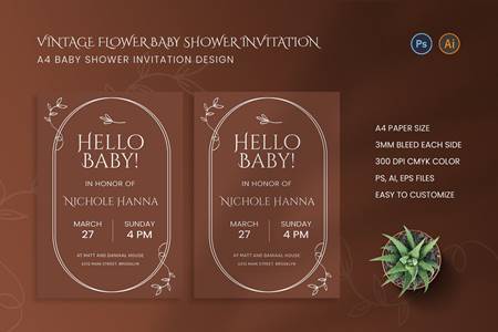 FreePsdVn.com 2202404 TEMPLATE vintage floral baby shower invitation kftdy4f cover