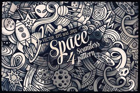 FreePsdVn.com 2202409 VECTOR space graphics doodles seamless pattern 109921 cover