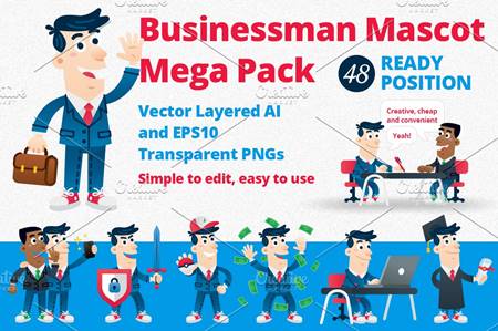 FreePsdVn.com 2202452 VECTOR business man mascot mega pack 1352290 cover