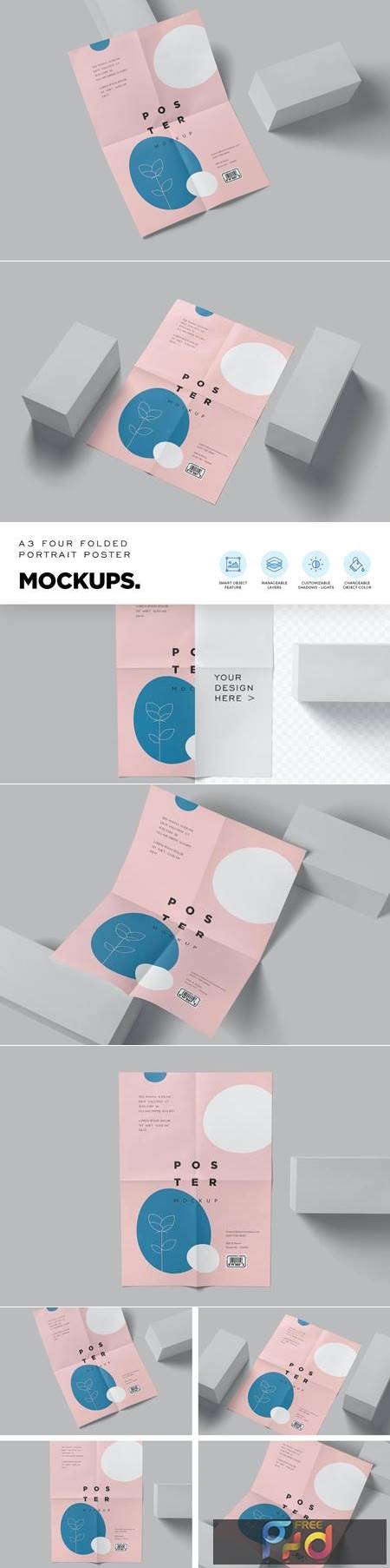 A3 Size 4 Folded Poster Mockups 2BJCFW8 1