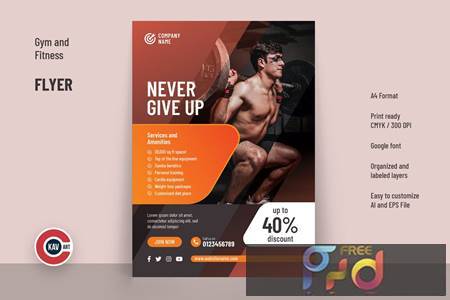 Flyer or Poster Template for Gym and Fitness 8C8FDHY 1