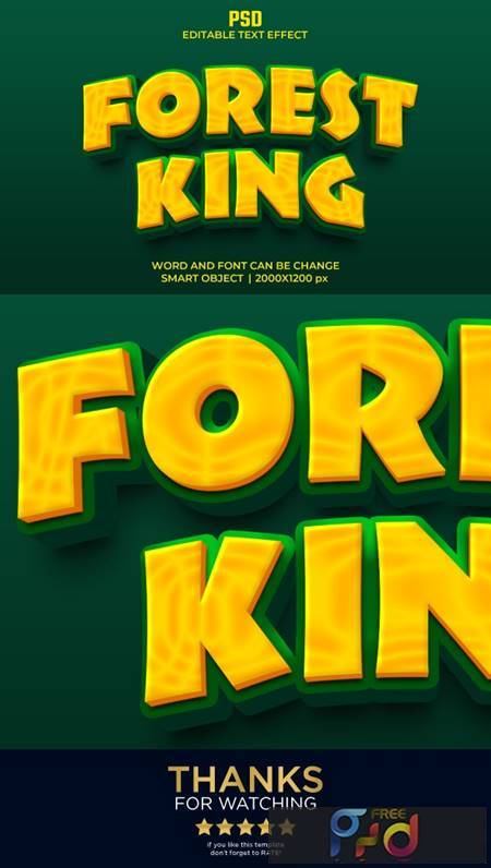 Forest King 3d Editable Text Effect Premium PSD with Background 35956678 1