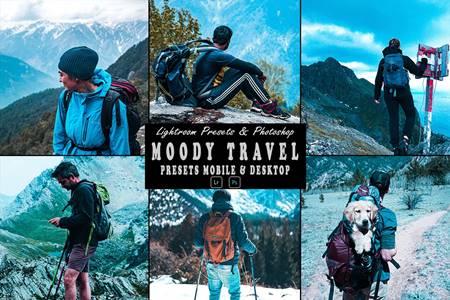 Freepsdvn.com 2203558 Action Moody Travel Action Photoshop Lightrom Presets 58yx29q Cover