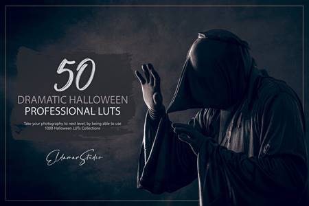 FreePsdVn.com 2204050 PRESET 50 dramatic halloween luts and presets pack jbdevky cover