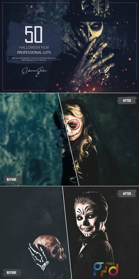 50 Halloween Film LUTs and Presets Pack QJUVB4M 1