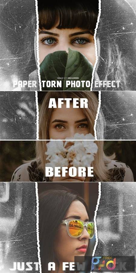 Paper torn photo effect CMJ6NEU 1
