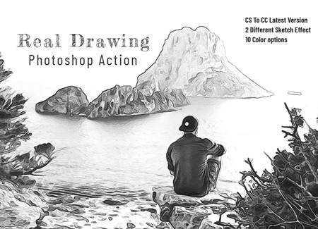 FreePsdVn.com 2204221 ACTION real drawing photoshop action 7111399 cover