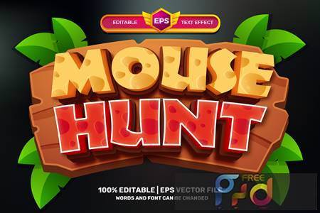 Freepsdvn.com 2204234 Mockup Mouse Hunt Cartoon Adventure 3d Editable Text Effect 36614161
