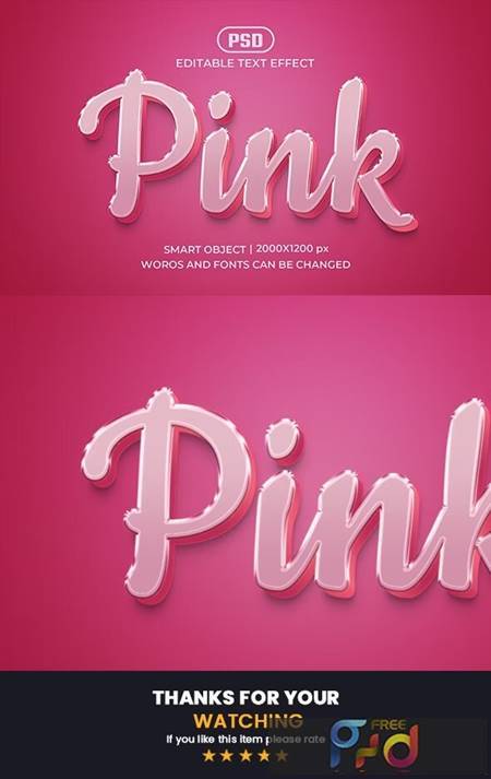 Pink 3D Editable Text Effect 35711151 1