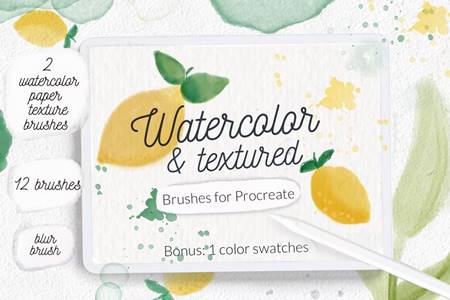 Freepsdvn.com 2204242 Action Watercolor Texture Aquarelle Brushes Xyw55tb Cover