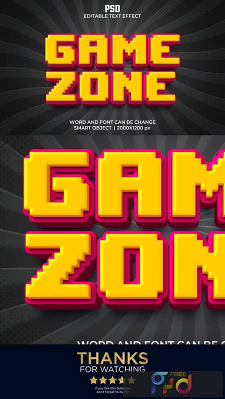 Game zone 3d Editable Text Effect style 36700020 1