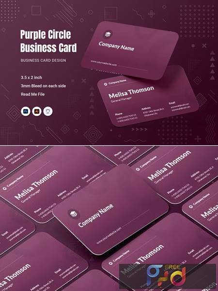 Purple Circle Business Card 565E3JA 1