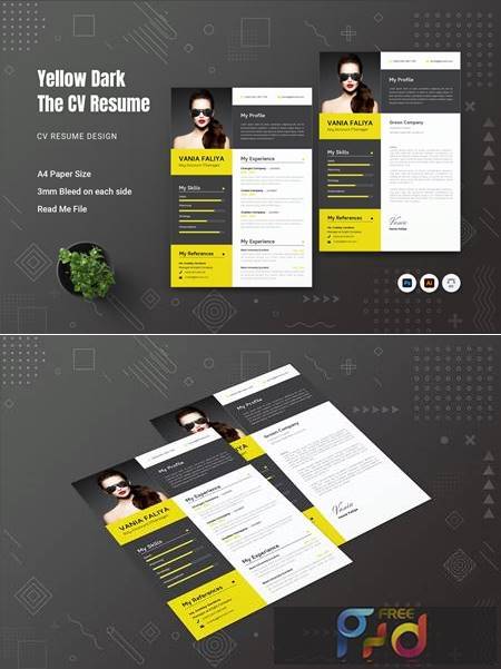 FreePsdVn.com 2204288 TEMPLATE yellow and dark cv resume wp27yyn