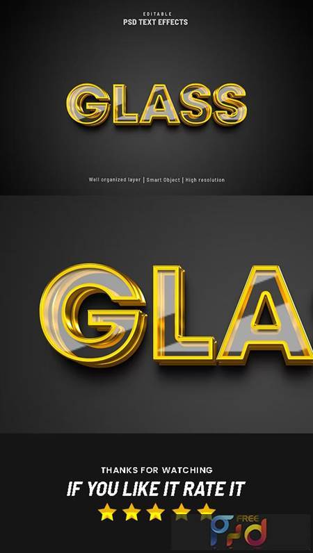 Gold Glass 3D Style Editable Text Effect 36936216 1
