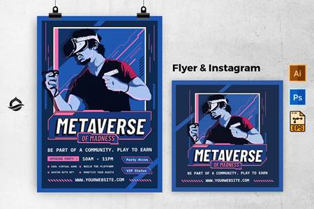 Freepsdvn.com 2204460 Template Metaverse Flyer Instagram Post Z3vw7zp Cover
