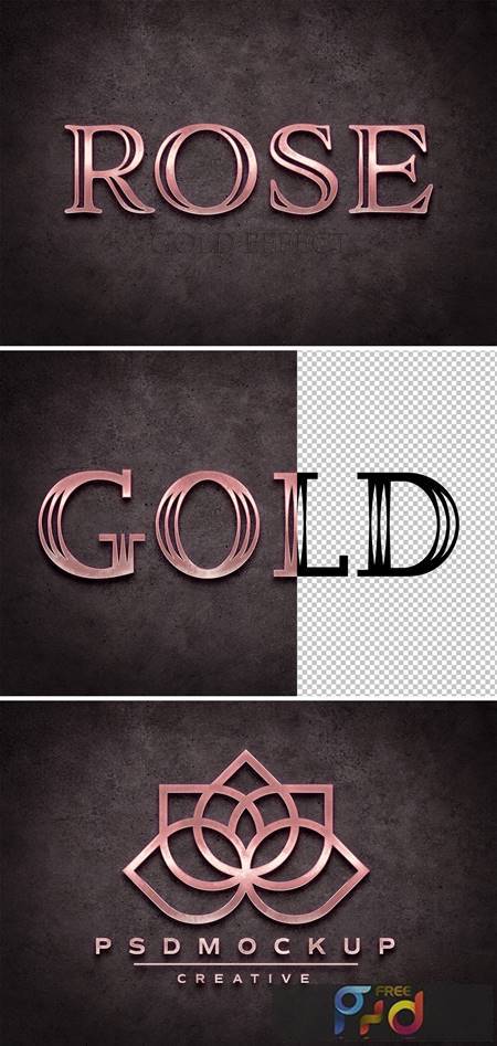 Old Pink Gold Text Style with Glossy Effect Mockup 481695619 1