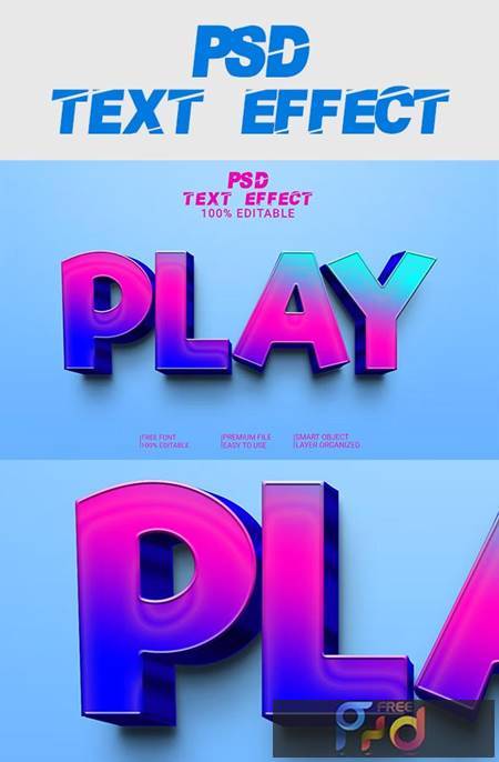 Play 3D Text Effect PSD File 37010960 1