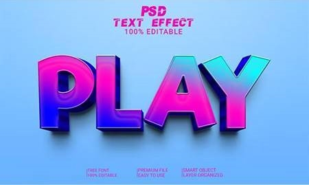 Freepsdvn.com 2205122 Mockup Play 3d Text Effect Psd File 37010960 Cover