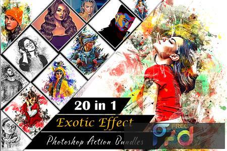 Freepsdvn.com 2205171 Action Exotic Effect Photoshop Action Bundles 29661597