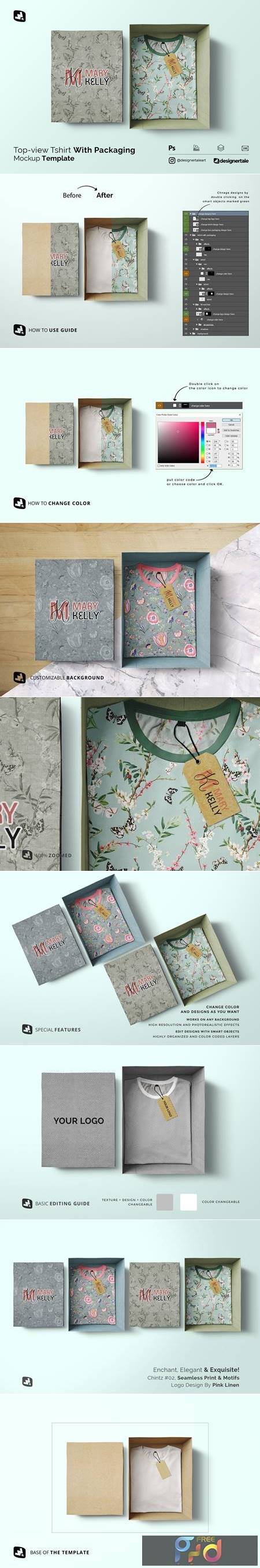 Tshirt With Packaging Mockup 4893839 1