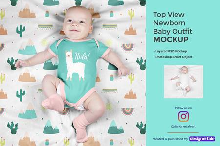 FreePsdVn.com 2205258 MOCKUP top view newborn baby outfit mockup 4437883 cover